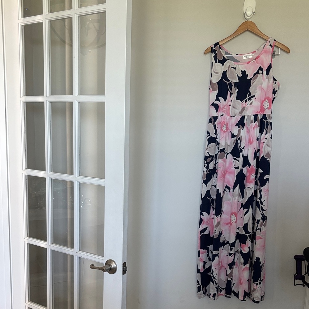 Dunea Floral Maxi Dress Sz L EUC